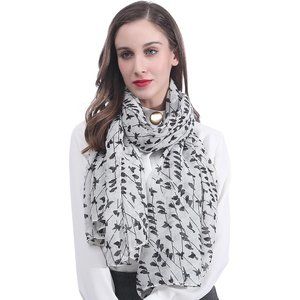 Lina and Lily Women's Bird Print  Wrap Lightweight Scarf